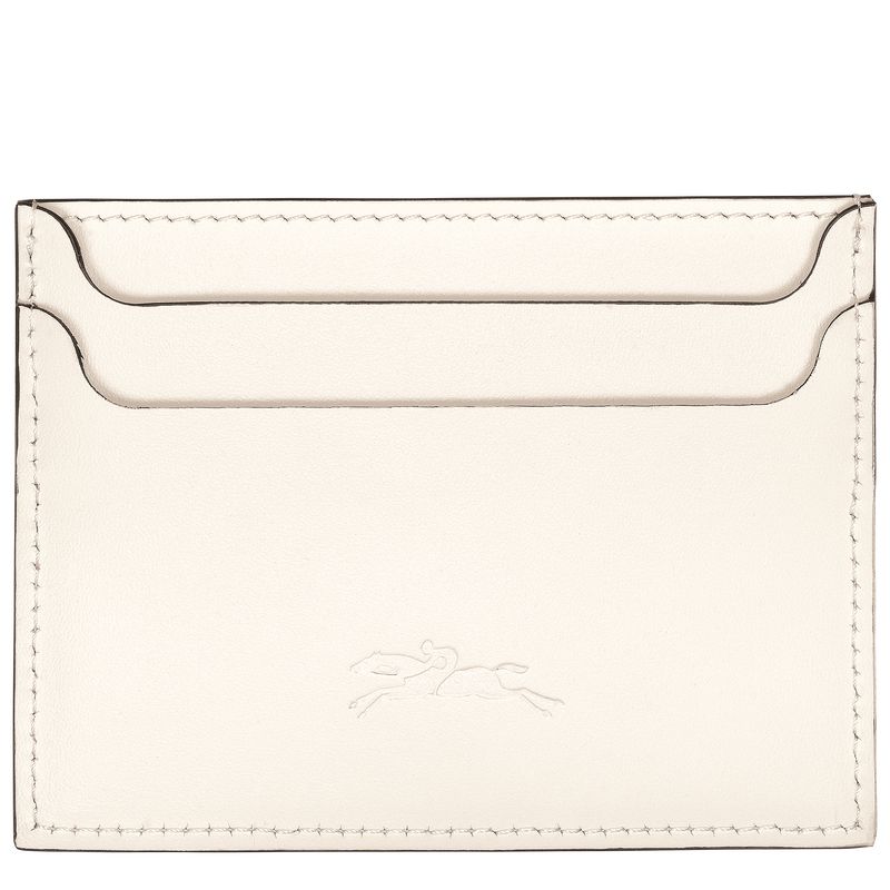 Ecru - Leather Longchamp Le FoulonnÉ Women Card Holder | AU7872ZU