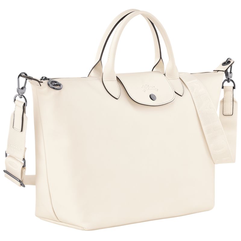 Ecru - Leather Longchamp Le Pliage Xtra L Women Handbag | AU7202MQ