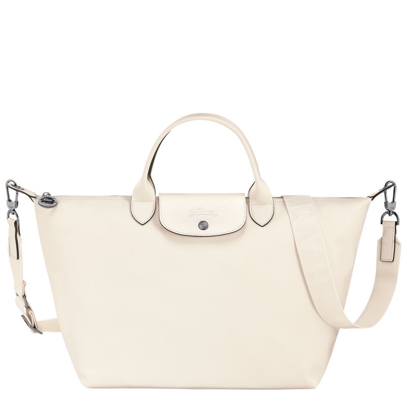 Ecru - Leather Longchamp Le Pliage Xtra L Women Handbag | AU7202MQ