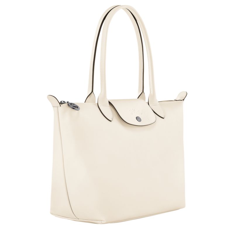 Ecru - Leather Longchamp Le Pliage Xtra M Tote Women Shoulder Bags | AU7565NW