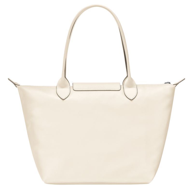 Ecru - Leather Longchamp Le Pliage Xtra M Tote Women Shoulder Bags | AU7565NW