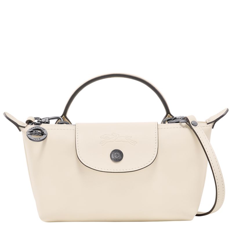 Ecru - Leather Longchamp Le Pliage Xtra XS Pouch Women Mini Bags | AU7108JP