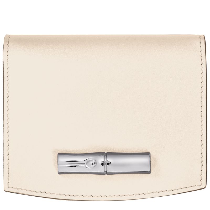 Ecru - Leather Longchamp Le Roseau Women Wallets | AU7842AH