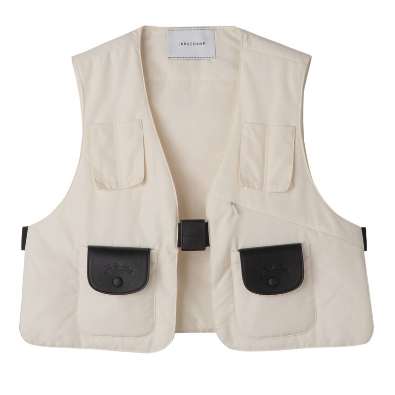 Ecru - Technical canvas Longchamp Women Vest | AU8644SG