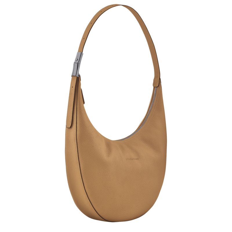 Fawn - Leather Longchamp Le Roseau Essential L Crossbody Women Shoulder Bags | AU7527FD