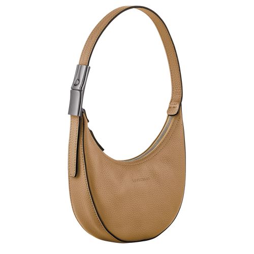 Fawn - Leather Longchamp Le Roseau Essential S Hobo Women Shoulder Bags | AU7581SG