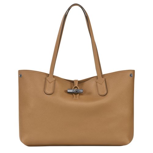 Fawn - Leather Longchamp Le Roseau Essential L Tote Women Shoulder Bags | AU7586UZ