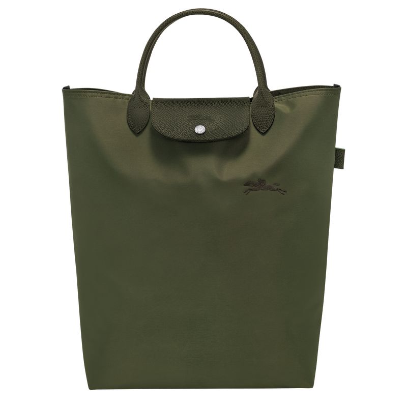 Forest - Canvas Longchamp Le Pliage Green M Tote Women Handbag | AU7168OK