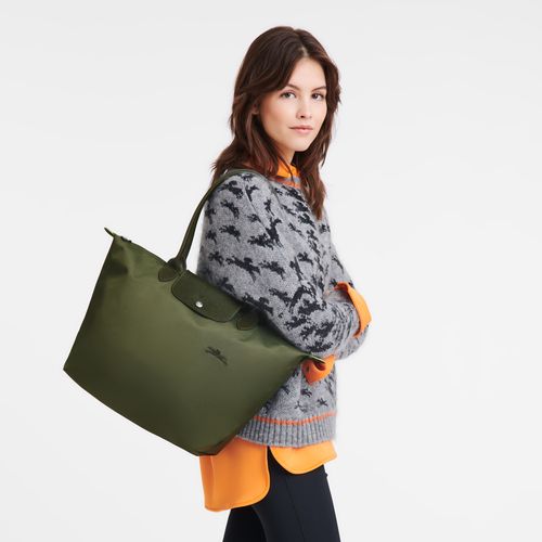 Forest - Recycled canvas Longchamp Le Pliage Green L Tote Women Shoulder Bags | AU7616BE