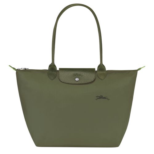 Forest - Recycled canvas Longchamp Le Pliage Green L Tote Women Shoulder Bags | AU7616BE