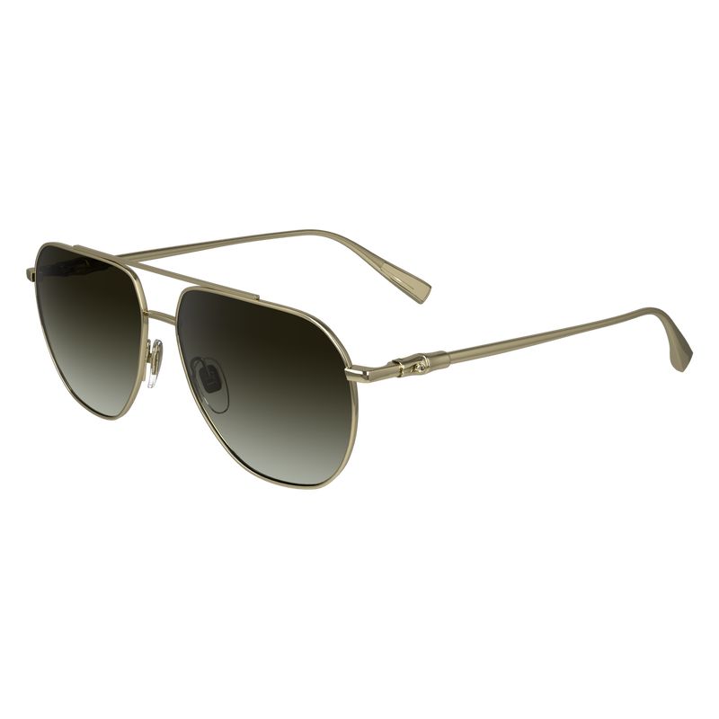 Gold/Brown - Metal Longchamp Women Sunglasses | AU8476QM