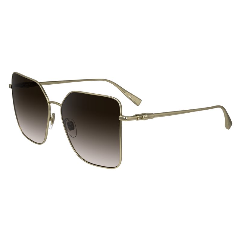 Gold/Brown - Metal Longchamp Women Sunglasses | AU8495LI