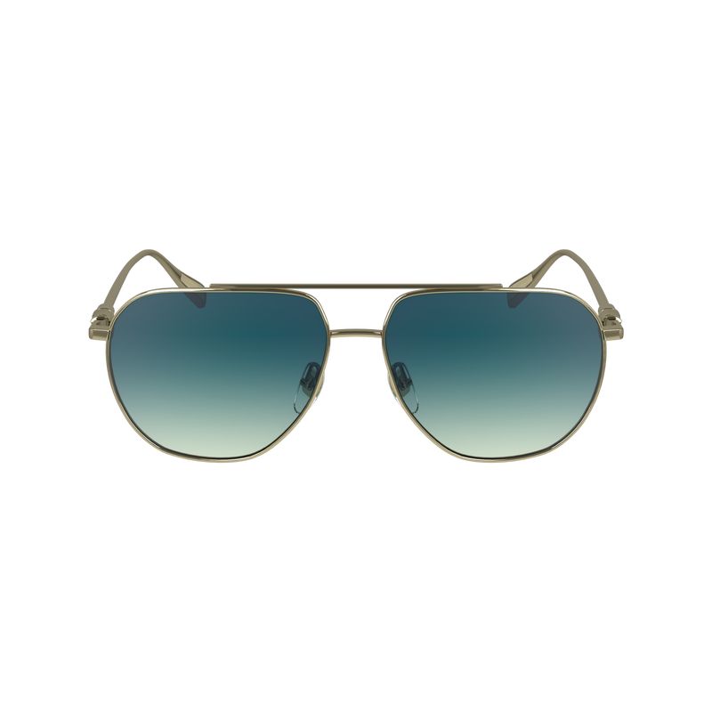 Gold/Petrol Blue - Metal Longchamp Women Sunglasses | AU8464DF