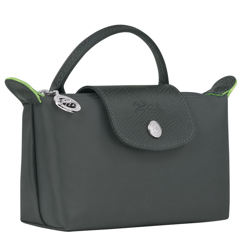 Graphite - Recycled canvas Longchamp Le Pliage Green with handle Men Pouches | AU9085HA