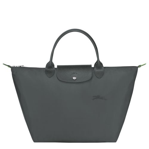 Graphite - Recycled canvas Longchamp Le Pliage Green M Women Handbag | AU7344SG