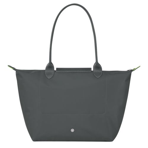 Graphite - Recycled canvas Longchamp Le Pliage Green L Tote Women Shoulder Bags | AU7617NW