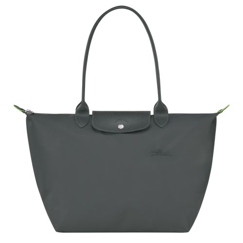 Graphite - Recycled canvas Longchamp Le Pliage Green L Tote Women Shoulder Bags | AU7617NW