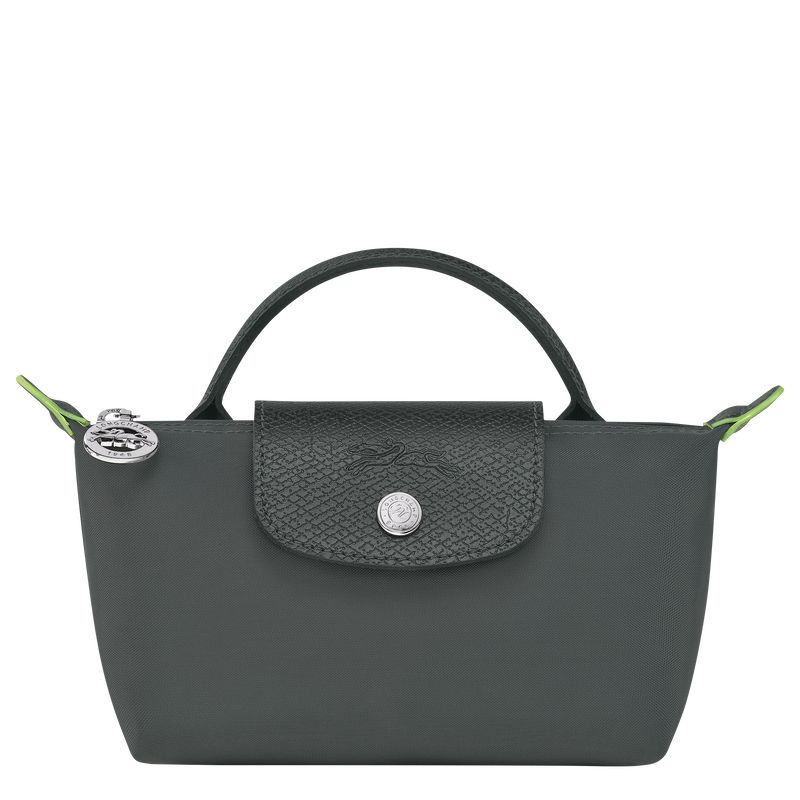 Graphite - Recycled canvas Longchamp Le Pliage Green with handle Women Pouches | AU7952TC