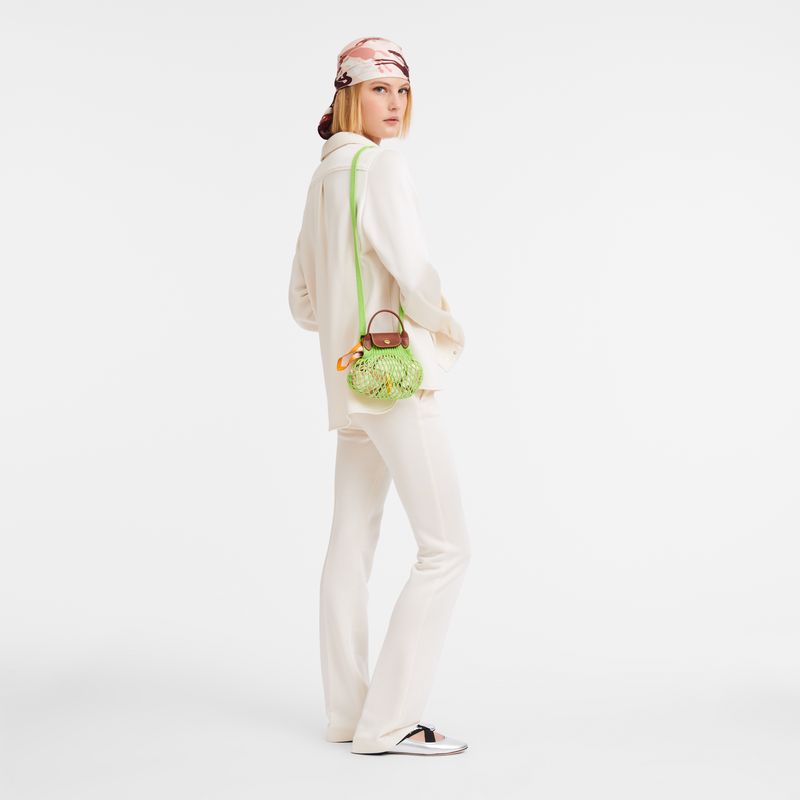 Green Light - Canvas Longchamp Le Pliage Filet XS Mesh bag Women Pouches | AU8000OK