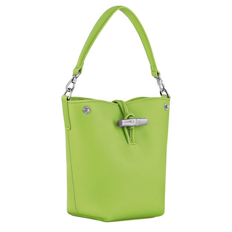 Green Light - Leather Longchamp Le Roseau XS Bucket Women Crossbody Bags | AU7445OK