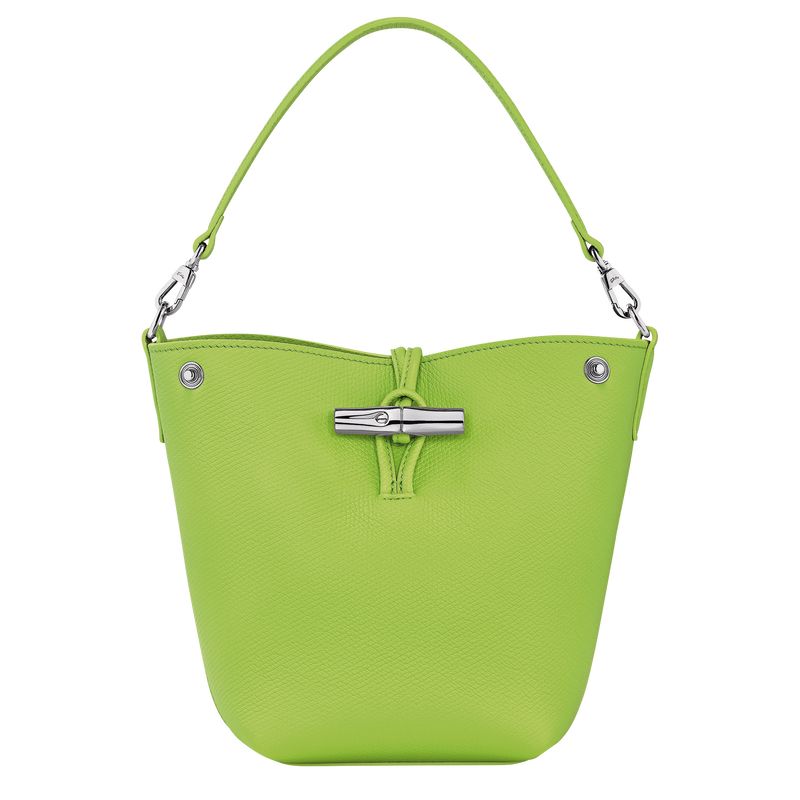 Green Light - Leather Longchamp Le Roseau XS Bucket Women Crossbody Bags | AU7445OK