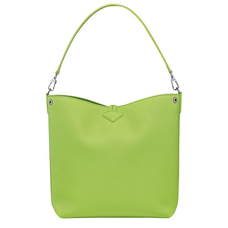 Green Light - Leather Longchamp Le Roseau M Shoulder Women Shoulder Bags | AU7554FD