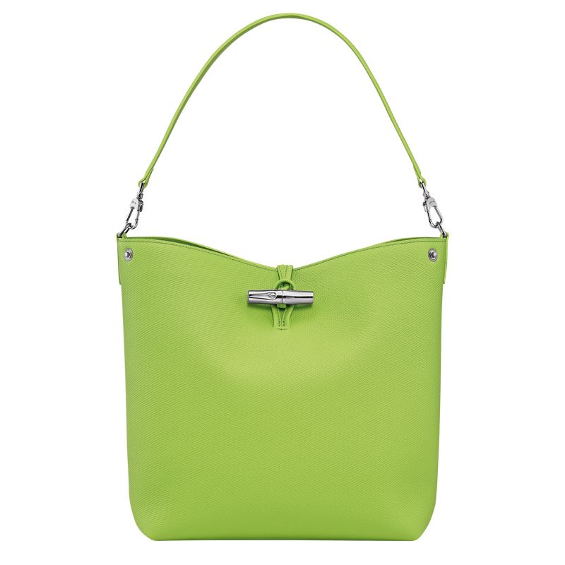 Green Light - Leather Longchamp Le Roseau M Shoulder Women Shoulder Bags | AU7554FD