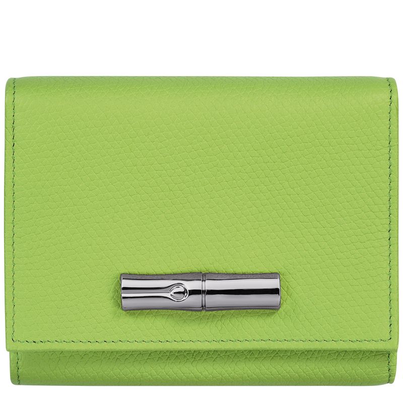 Green Light - Leather Longchamp Le Roseau Women Wallets | AU7864SG