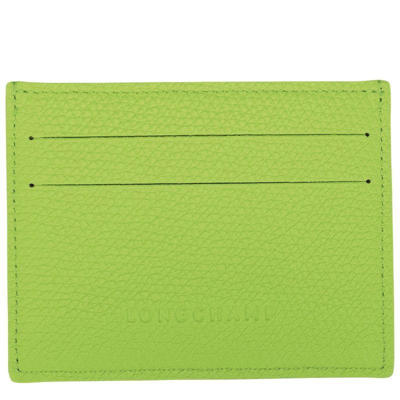 Green Light - Leather Longchamp Le Roseau Women Card Holder | AU7922KO