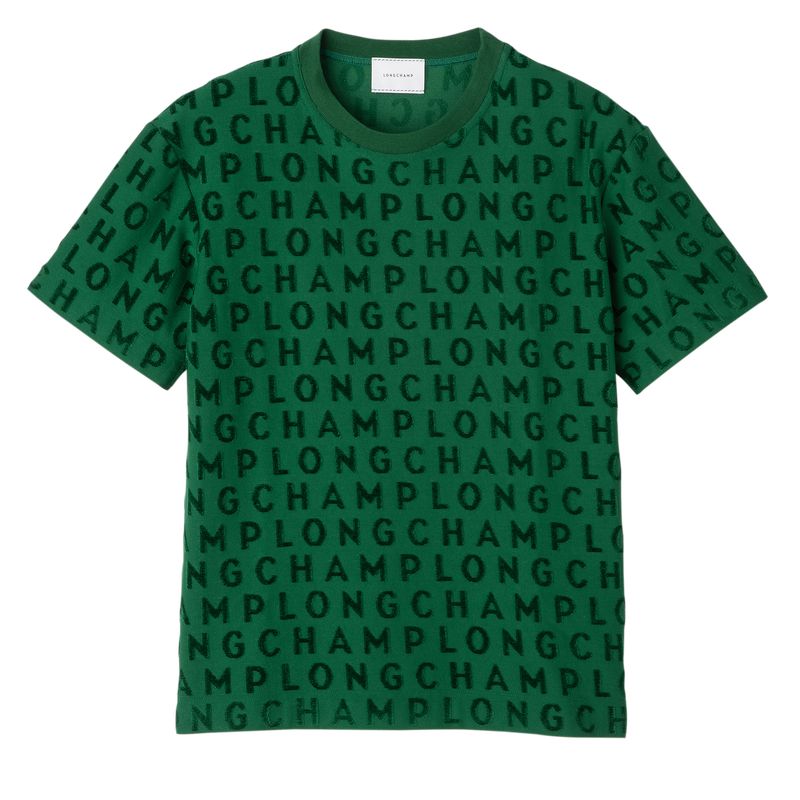 Green - Jersey Longchamp Logo large Women T Shirts | AU8645DF