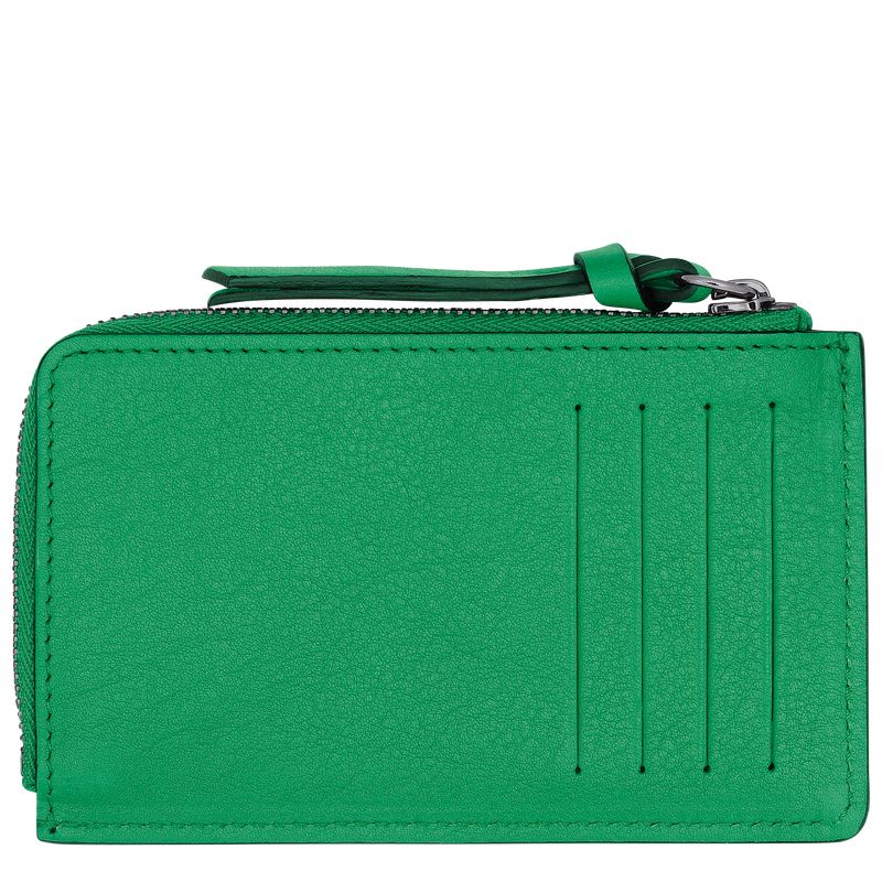 Green - Leather Longchamp 3D Men Card Holder | AU9024NW