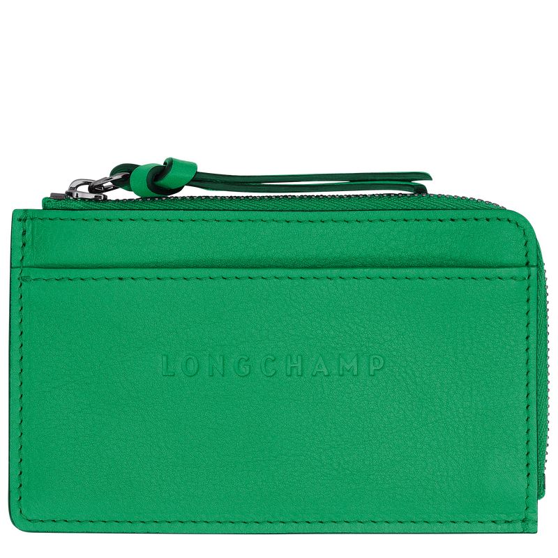 Green - Leather Longchamp 3D Men Card Holder | AU9024NW