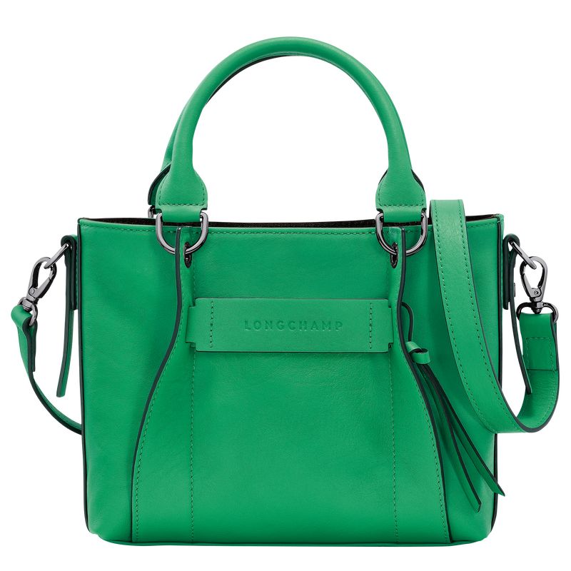 Green - Leather Longchamp 3D S Women Handbag | AU7285TC