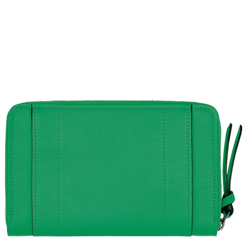 Green - Leather Longchamp 3D Women Wallets | AU7848TC