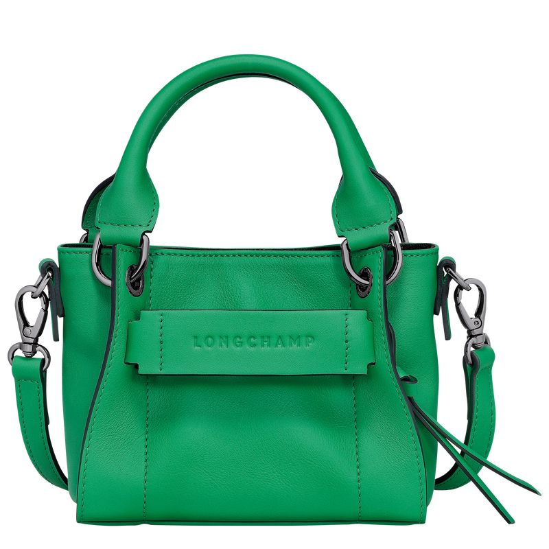 Green - Leather Longchamp 3D XS Women Handbag | AU7277RV