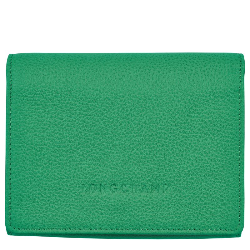 Green - Leather Longchamp Le FoulonnÉ Men Wallets | AU9006PJ