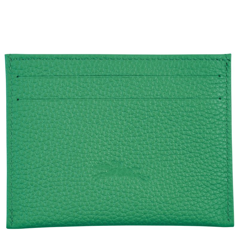 Green - Leather Longchamp Le FoulonnÉ Men Card Holder | AU9053TC