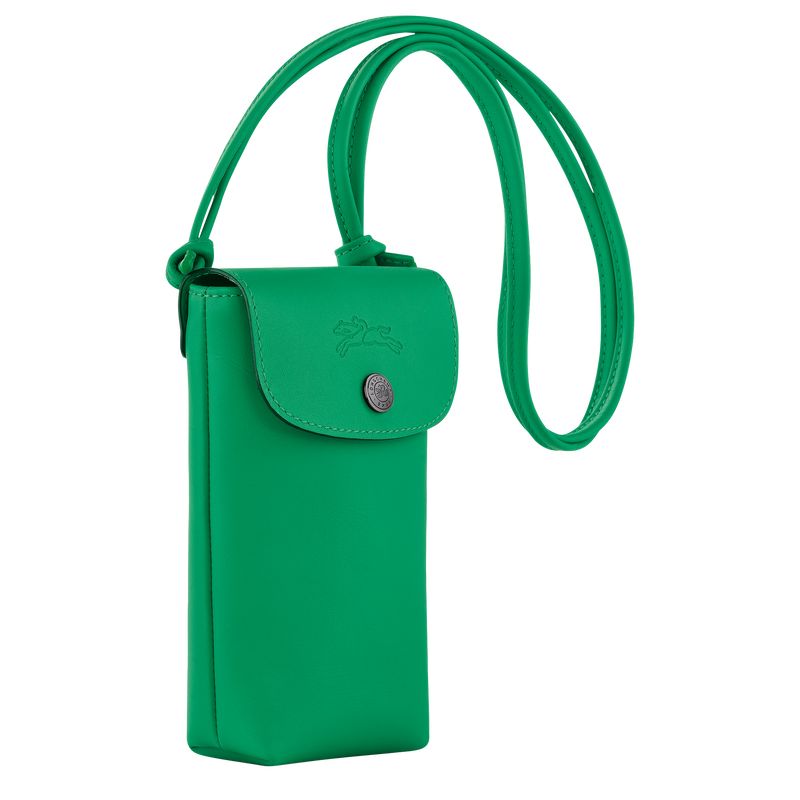 Green - Leather Longchamp Le Pliage Xtra with leather lace Men Phone Case | AU8977ZU