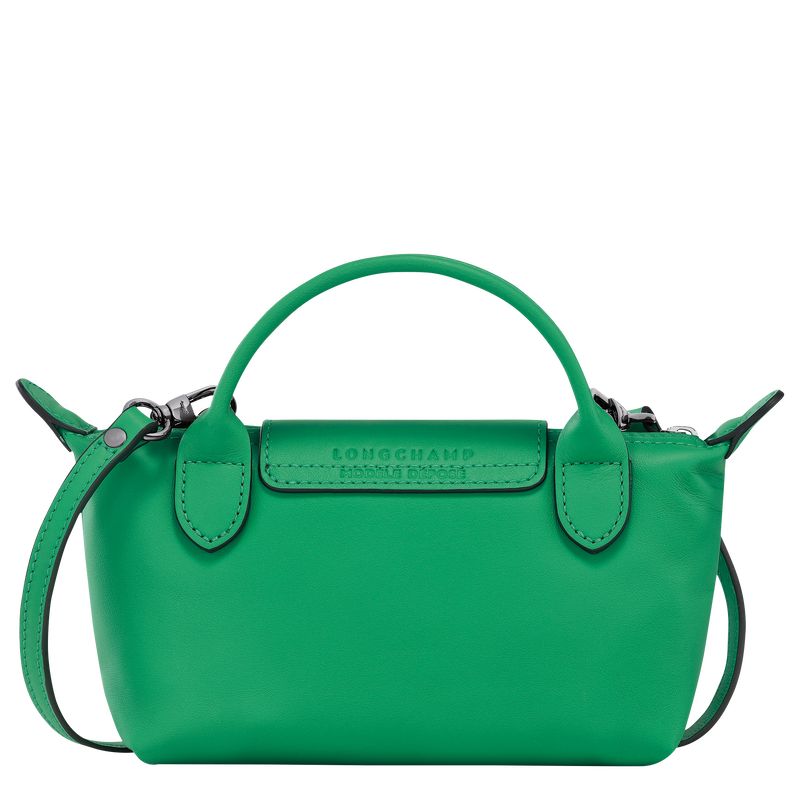 Green - Leather Longchamp Le Pliage Xtra XS Pouch Women Crossbody Bags | AU7401JP