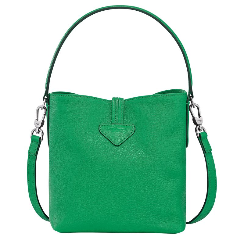 Green - Leather Longchamp Le Roseau XS Bucket Women Crossbody Bags | AU7412NW