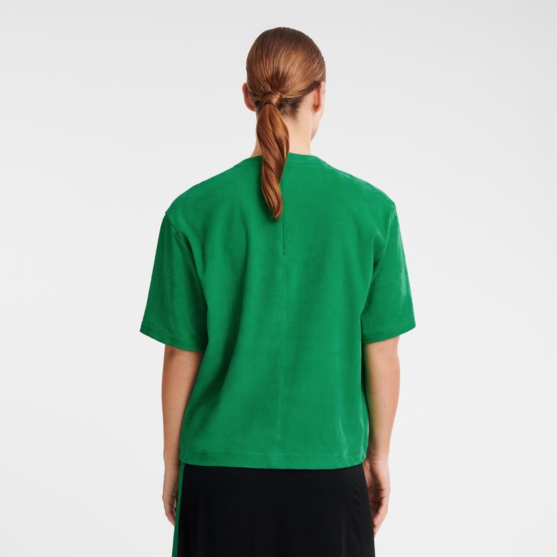 Green - Leather Longchamp Short leather Women Tops | AU8638YX