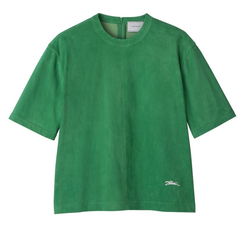 Green - Leather Longchamp Short leather Women Tops | AU8638YX