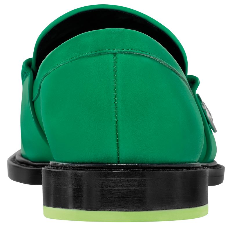 Green - Leather Longchamp Women Loafers | AU8735WN