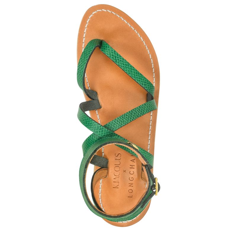 Green - Leather Longchamp Women Sandals | AU8742YX