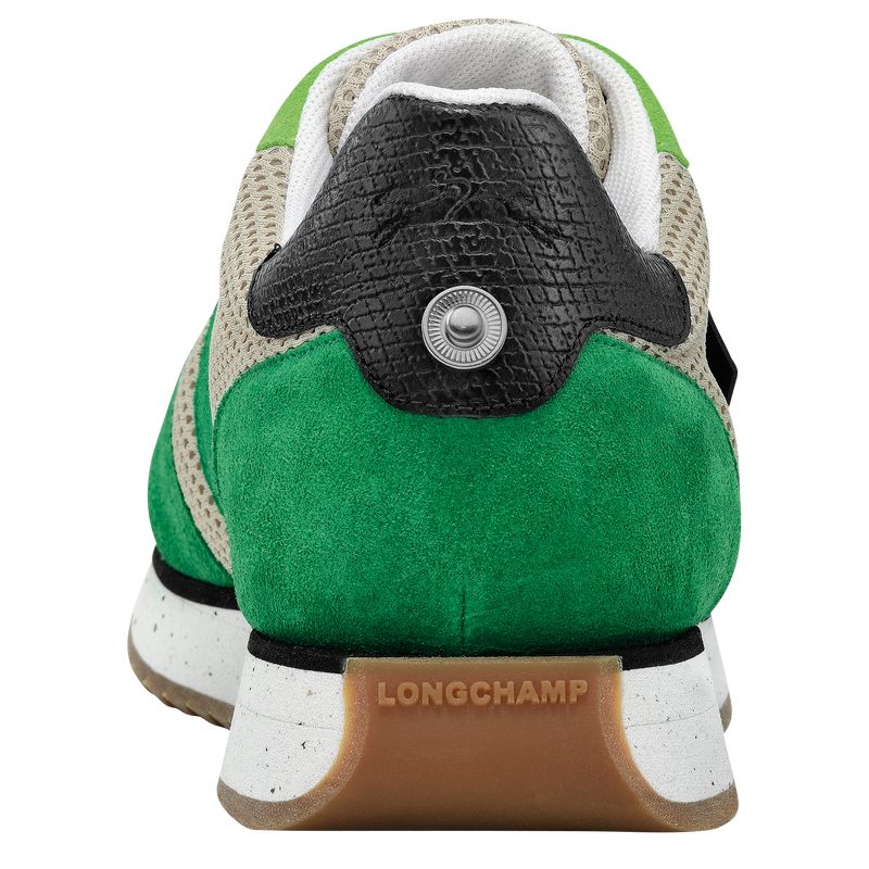 Green - Leather Longchamp Women Sneakers | AU8724DF