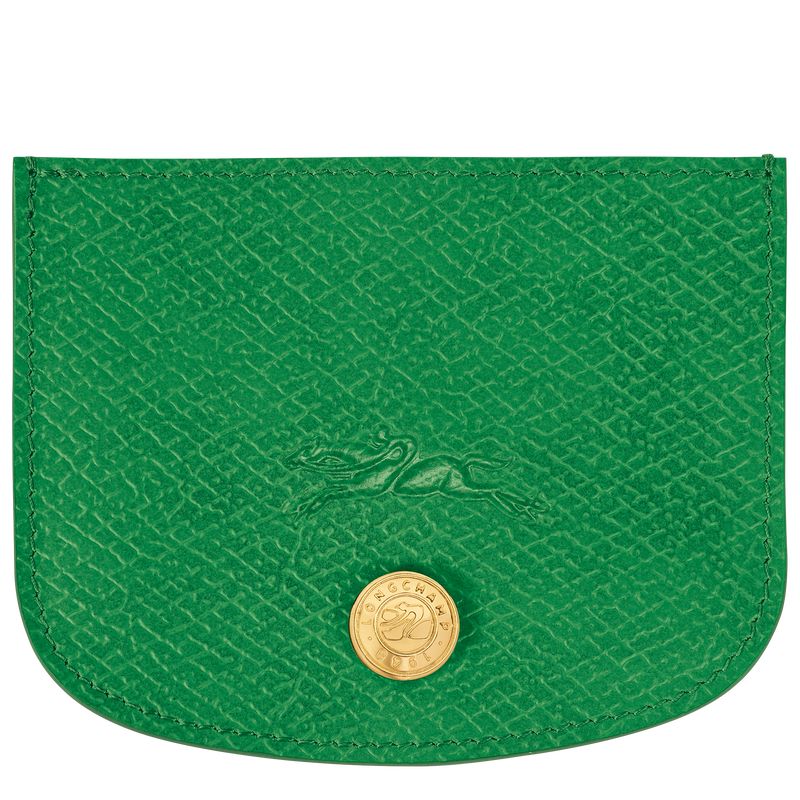 Green - Leather Longchamp Épure Men Card Holder | AU9029ZU