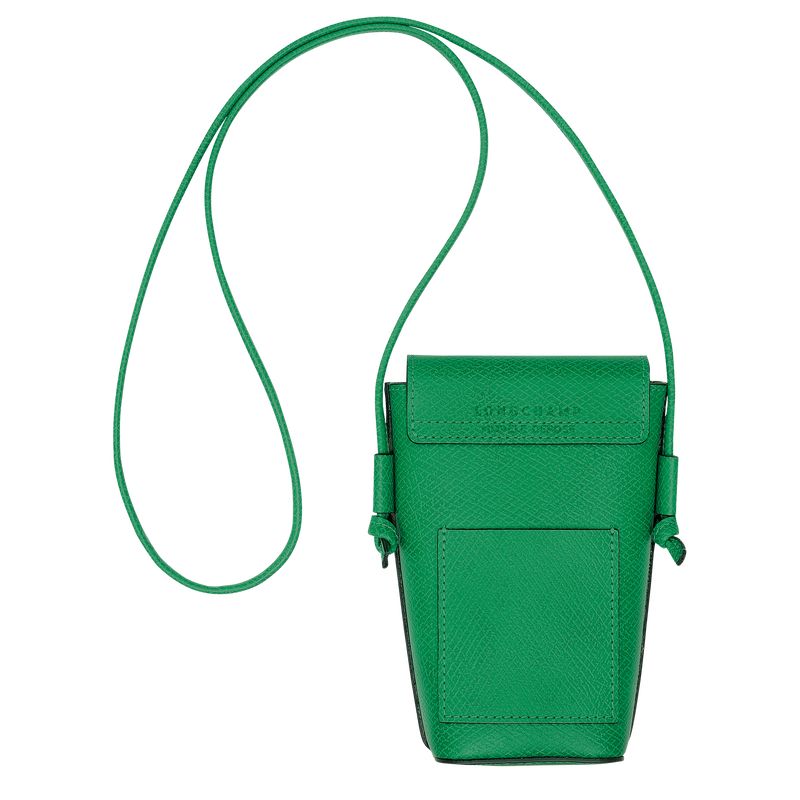 Green - Leather Longchamp Épure with leather lace Women Phone Case | AU7792OK