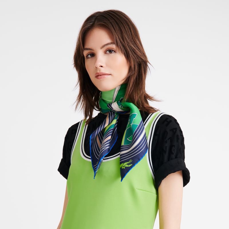 Green - Silk Longchamp League Silk 90 Women Scarves | AU8251KO