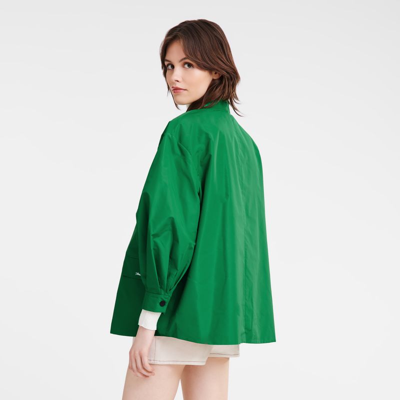 Green - Technical taffeta Longchamp Kimono Women Jackets | AU8534YX