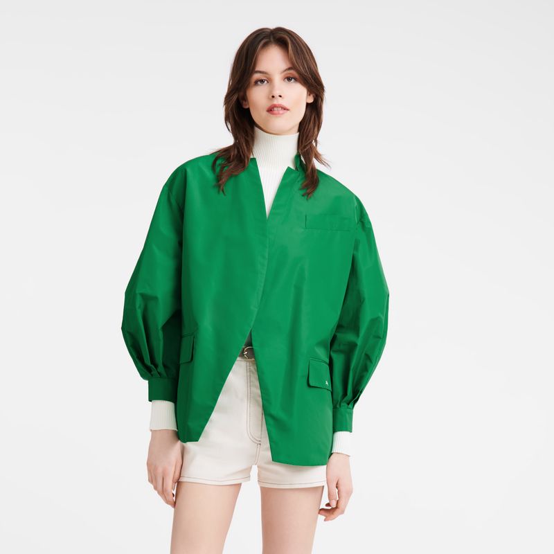 Green - Technical taffeta Longchamp Kimono Women Jackets | AU8534YX